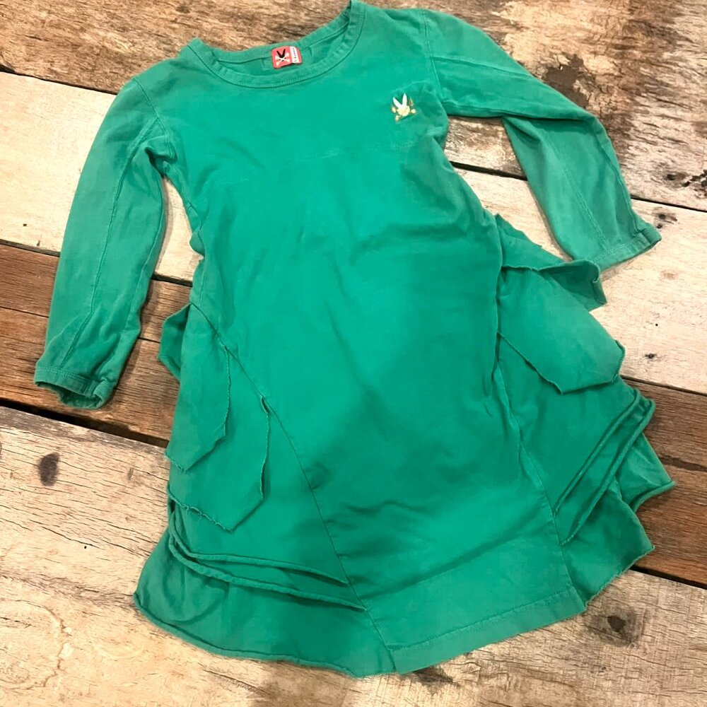 No Added Sugar Girls Green Knit Ruffle Dress 5/6